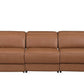 103" Italian Leather Reclining USB Sofa | Power Recliner Couch in brown leather.
