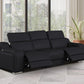 103" Italian Leather Reclining USB Sofa | Power Recliner Couch in modern living room setting with sleek design.