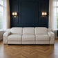 103" Italian Leather Reclining USB Sofa | Power Recliner Couch in modern living room setting with elegant decor.