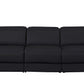 103" Italian Leather Reclining USB Sofa | Power Recliner Couch in sleek black design, showcasing modern luxury and comfort.