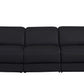 103" Italian Leather Reclining USB Sofa | Power Recliner Couch in sleek black design, featuring modern upholstery and ergonomic comfort.