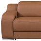103" Italian Leather Reclining USB Sofa | Power Recliner Couch close-up of armrest detail.