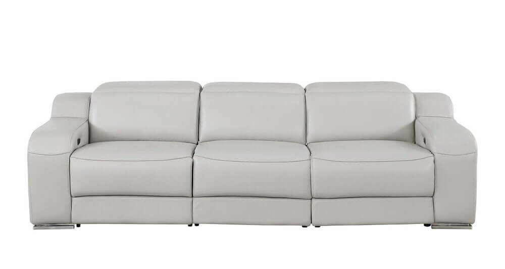 103" Italian Leather Reclining USB Sofa | Power Recliner Couch in modern design and premium leather upholstery.