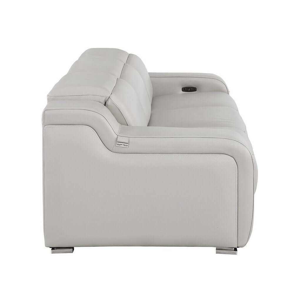 103" Italian Leather Reclining USB Sofa | Power Recliner Couch side view with modern design and advanced comfort features.