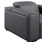 104" Top Grain Leather Reclining USB Sofa with Storage | Modern Recliner Couch side view showcasing sleek leather design.
