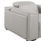 104" Top Grain Leather Reclining USB Sofa with Storage | Modern Recliner Couch side view showing sleek design and storage option.