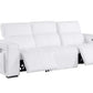 104" Top Grain Leather Reclining USB Sofa with Storage | Modern Recliner Couch in sleek white design.