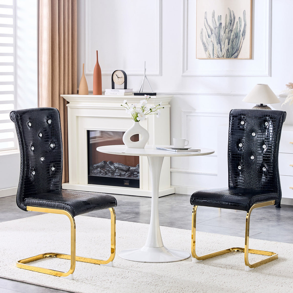 Kinsey Black, Gold Legs, Set of 2
