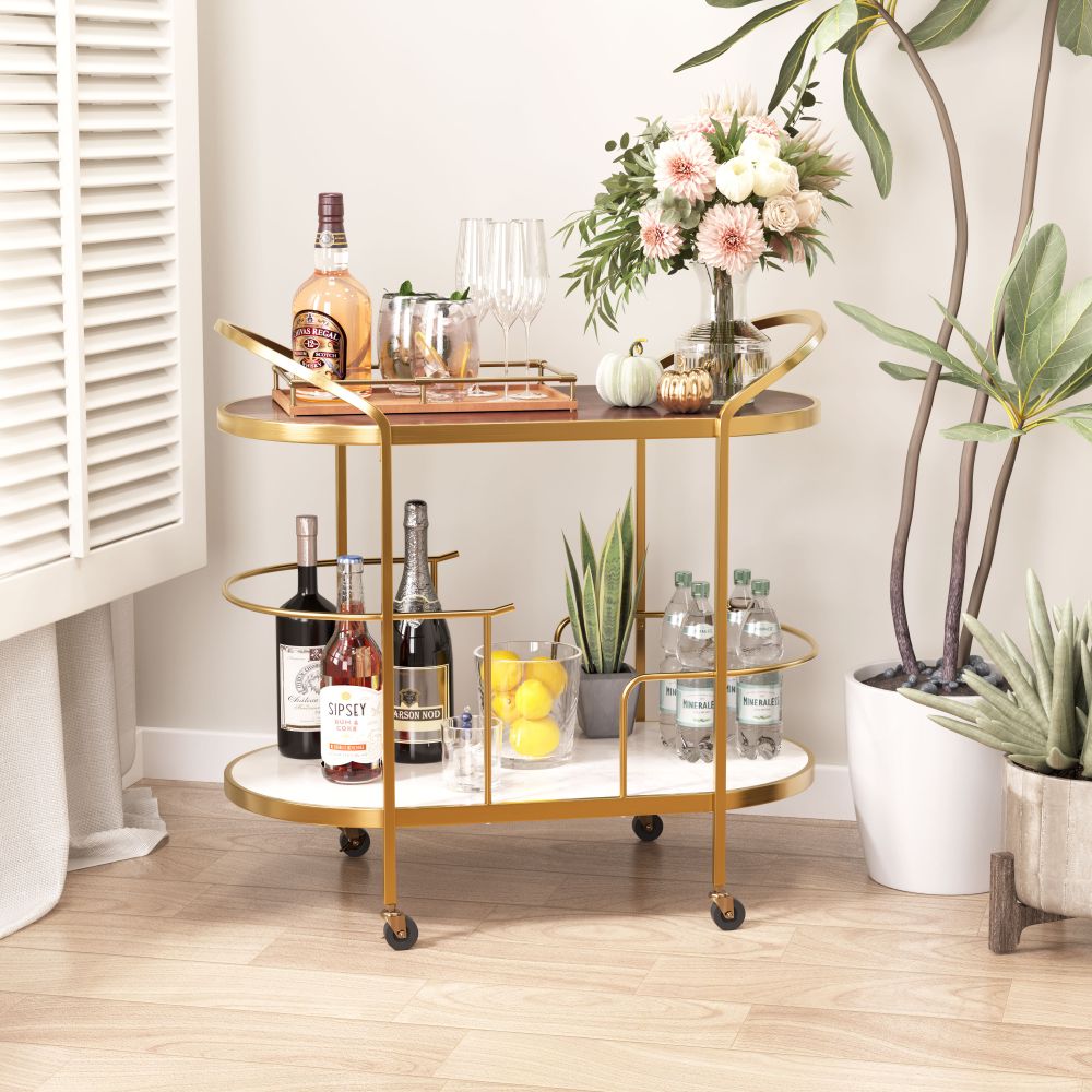 Antalya Two-Tier Bar Cart