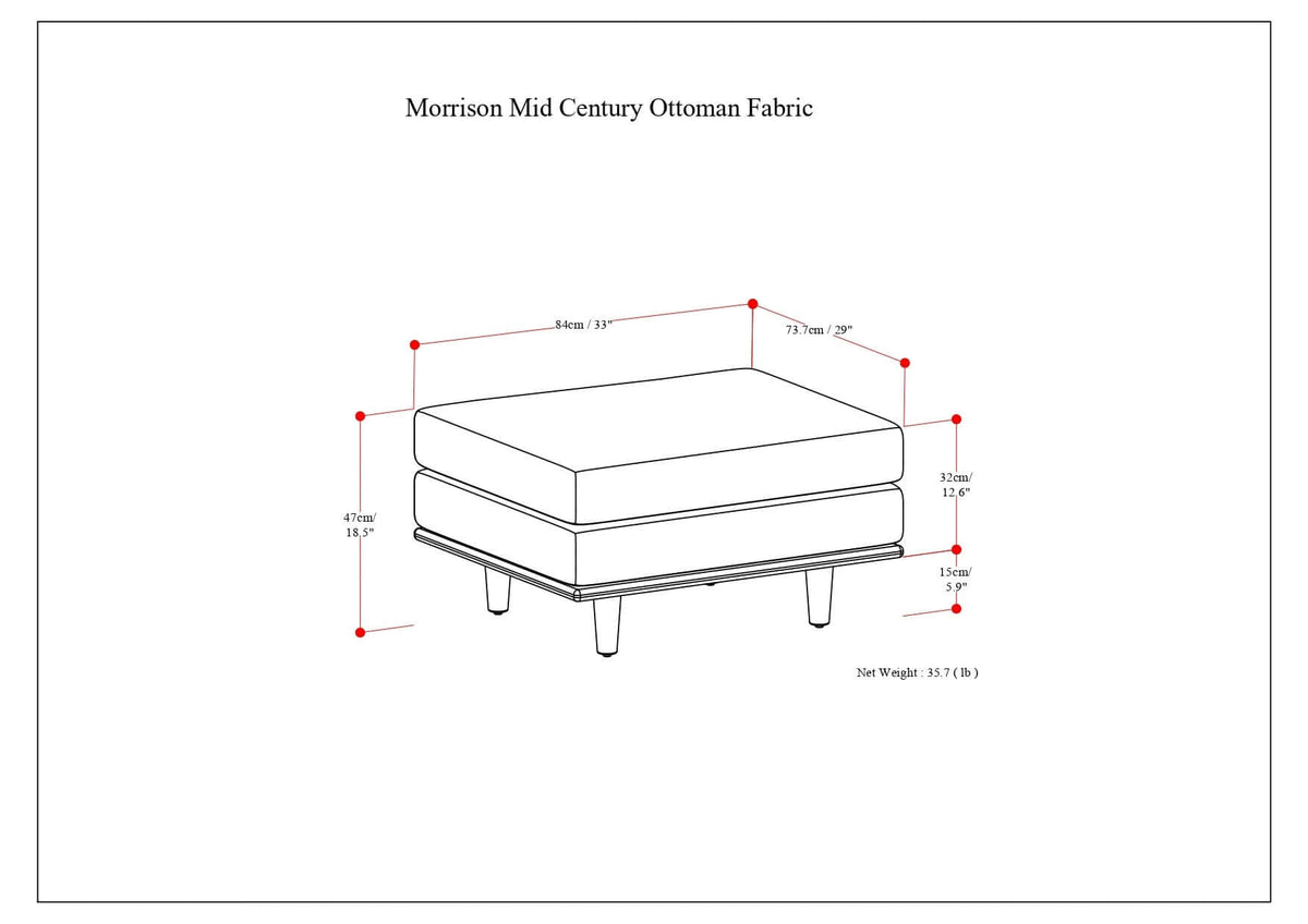 Morrison MCM Fabric Ottoman (2 Colors)