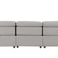 110" Top Grain Leather Power Reclining Sofa with USB Ports (3 Colors) in light gray view from the back