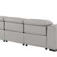 110" Top Grain Leather Power Reclining Sofa with USB Ports (3 Colors) in light gray from the back view