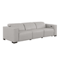 110" Top Grain Leather Power Reclining Sofa with USB Ports (3 Colors) in light gray color, showcasing modern luxury and comfort.