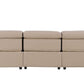 110" Top Grain Leather Power Reclining Sofa with USB Ports (3 Colors) in light beige color, showcasing sleek modern design.