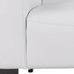110" Top Grain Leather Power Reclining Sofa with USB Ports (3 Colors) close-up detail in white leather