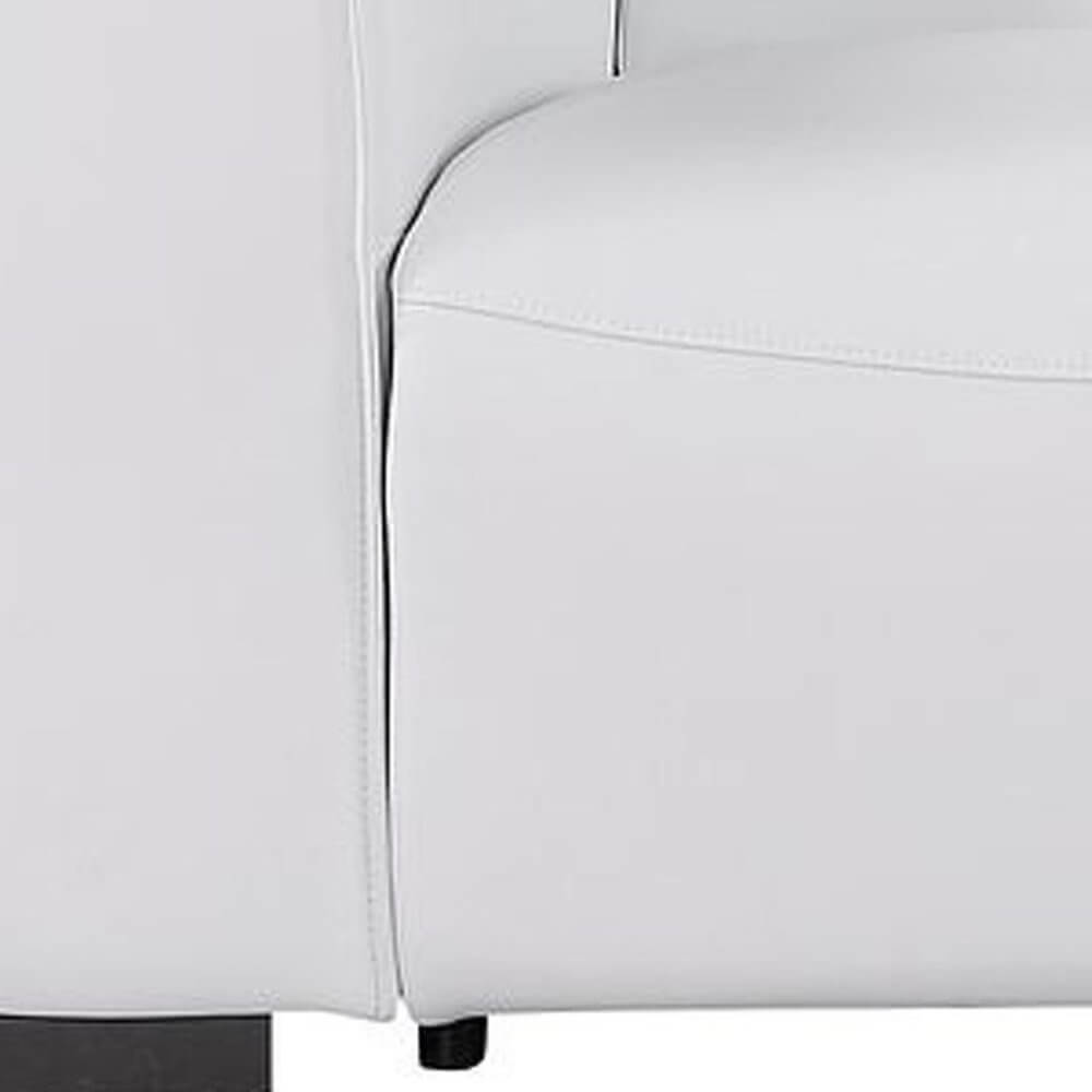 110" Top Grain Leather Power Reclining Sofa with USB Ports (3 Colors) close-up detail in white leather