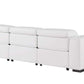 110" Top Grain Leather Power Reclining Sofa with USB Ports (3 Colors) in white upholstery, showcasing modern design and comfort.