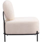Arendal Teddy Fabric Accent Chair – Armless Sherpa Lounge Chair (Modern, Vanilla, Steel Frame) in soft texture and minimal form.