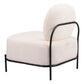Arendal Teddy Fabric Accent Chair – Armless Sherpa Lounge Chair (Modern, Vanilla, Steel Frame) showcasing a soft, cozy design.
