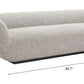 Zambet Deco Gray Fabric Upholstered Sofa 96"