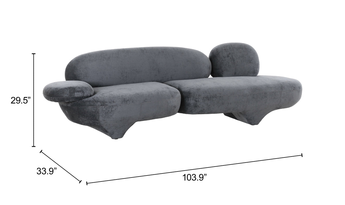 Oblak Storm Gray Velvet Sofa