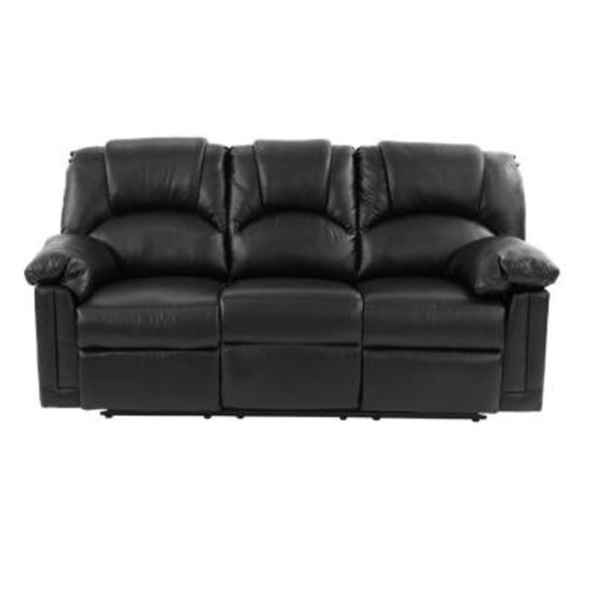 Brennan Black Bonded Leather Reclining Sofa & Loveseat Set