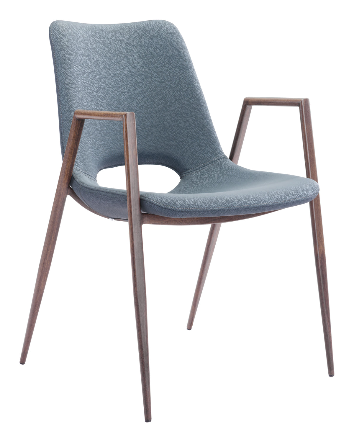 Desi Dining Chair (Set of 2) in Azure Gray & Walnut