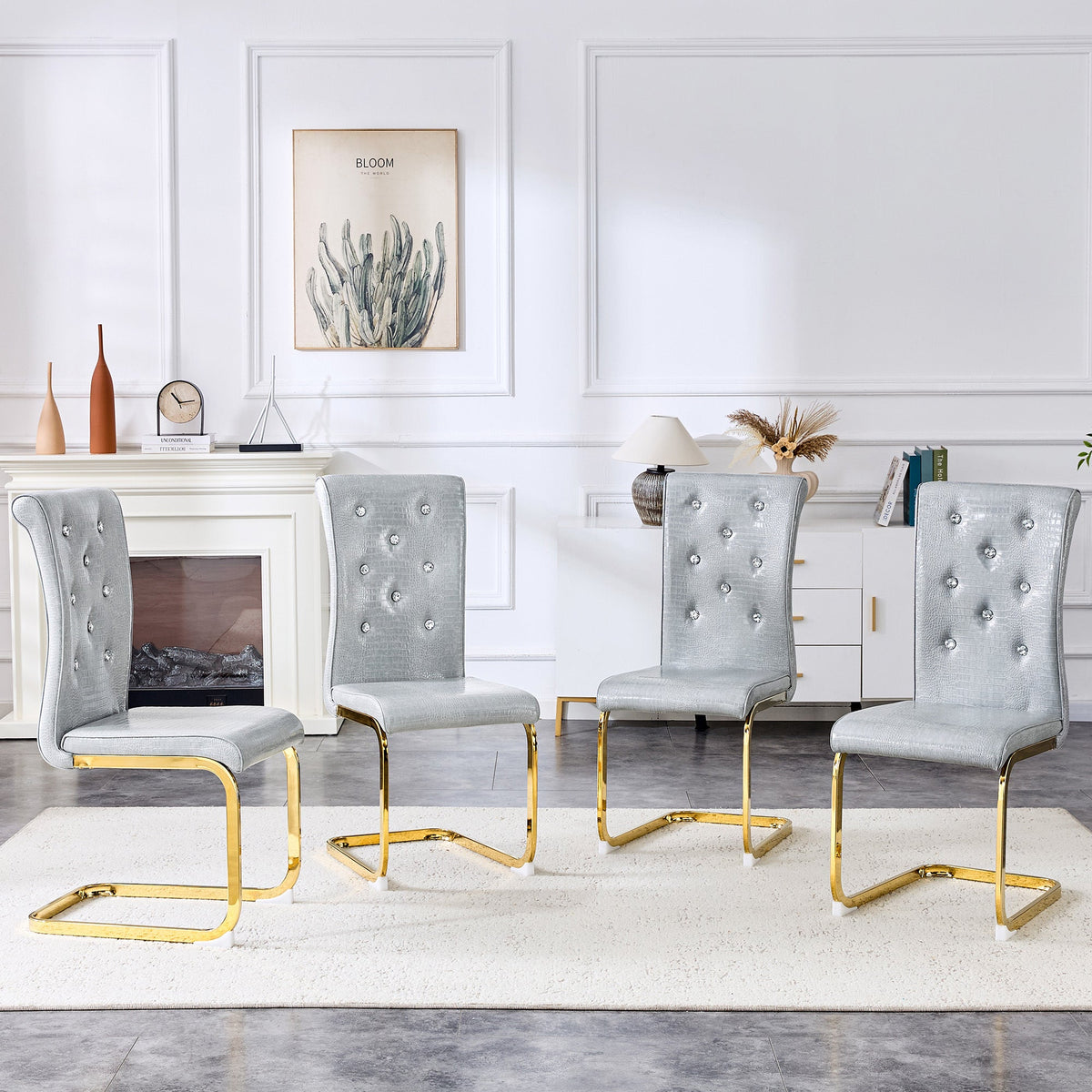 Kinsey Gray, Gold Legs, Set of 4