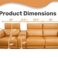 Product dimensions of 118" Modular Leather Recliner Sectional Sofa – 3-seat Power Reclining Sofa with Cup Holders.