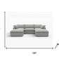 120" Light Gray Linen Blend Modular Universal Sofa With Ottoman And Storage dimensions 120x80x23.2 inches