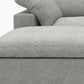 120" Light Gray Linen Blend Modular Universal Sofa With Ottoman And Storage close-up of cushion and upholstery detail.