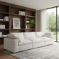 120" Linen Blend Modular Sofa With Toss Pillows | Modern Sectional Couch in a contemporary living room setting.