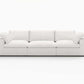120" Linen Blend Modular Sofa With Toss Pillows | Modern Sectional Couch in light gray fabric with plush cushions.