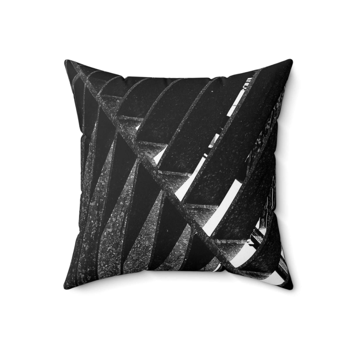 Spun Polyester Square Designer Pillow - Blk & Wht - Revel Sofa 