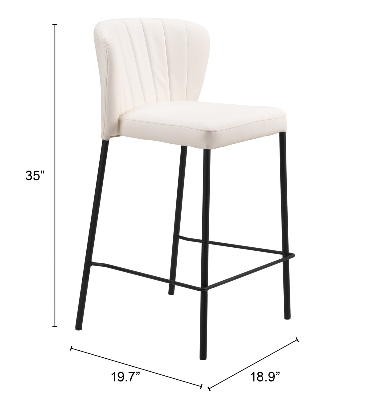 Linz Counter Stool (Set of 2) in Cream