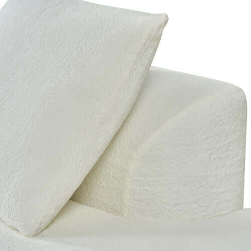 Modern Low Profile Modular Curved Foam Sofa 116' (4 Colors) with a soft neutral cushion and armrest.