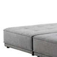124" Fabric L-Shaped Sofa Chaise Sectional | Modern 2-Piece Reversible Sectional gray fabric close-up view.