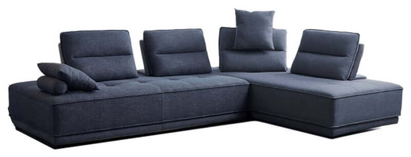 124" Fabric L-Shaped Sofa Chaise Sectional | Modern 2-Piece Reversible Sectional with adjustable backrest and cushions.