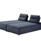 124" Fabric L-Shaped Sofa Chaise Sectional | Modern 2-Piece Reversible Sectional in dark gray upholstery with adjustable backrests.