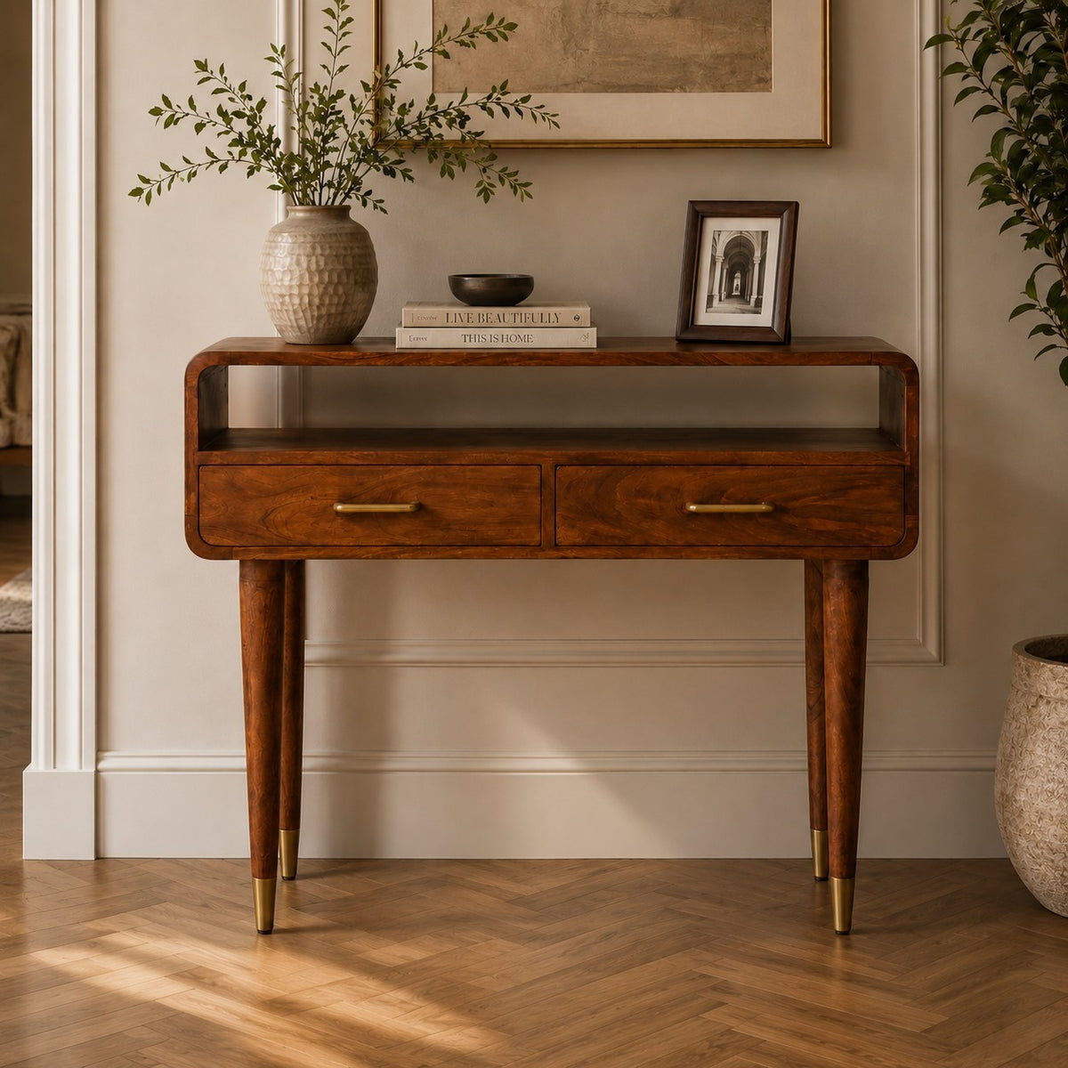 Valenza Solid Mango Wood Console Table