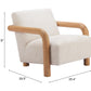 Subliem Cotton White Accent Chair