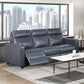 Haddon Navy Faux Leather Power Reclining Sofa