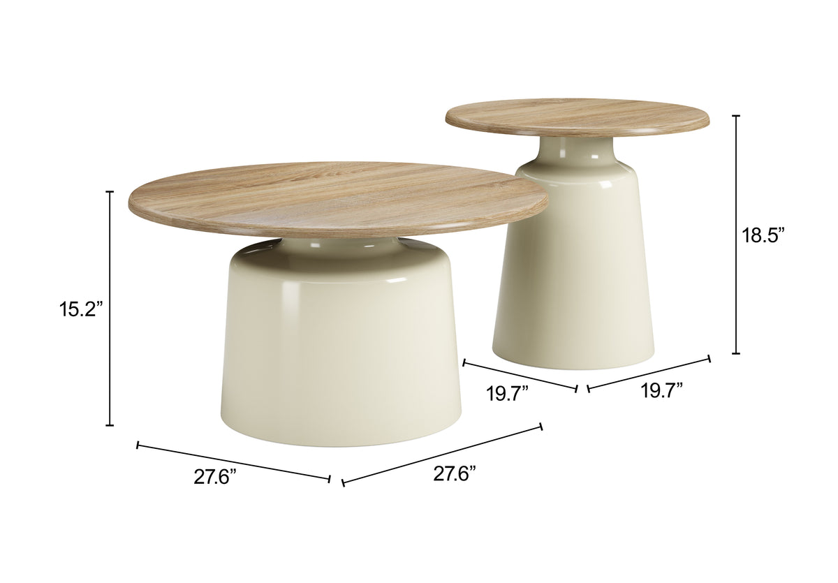 Lireen Natural & Ivory Coffee Table Set (2-Piece)