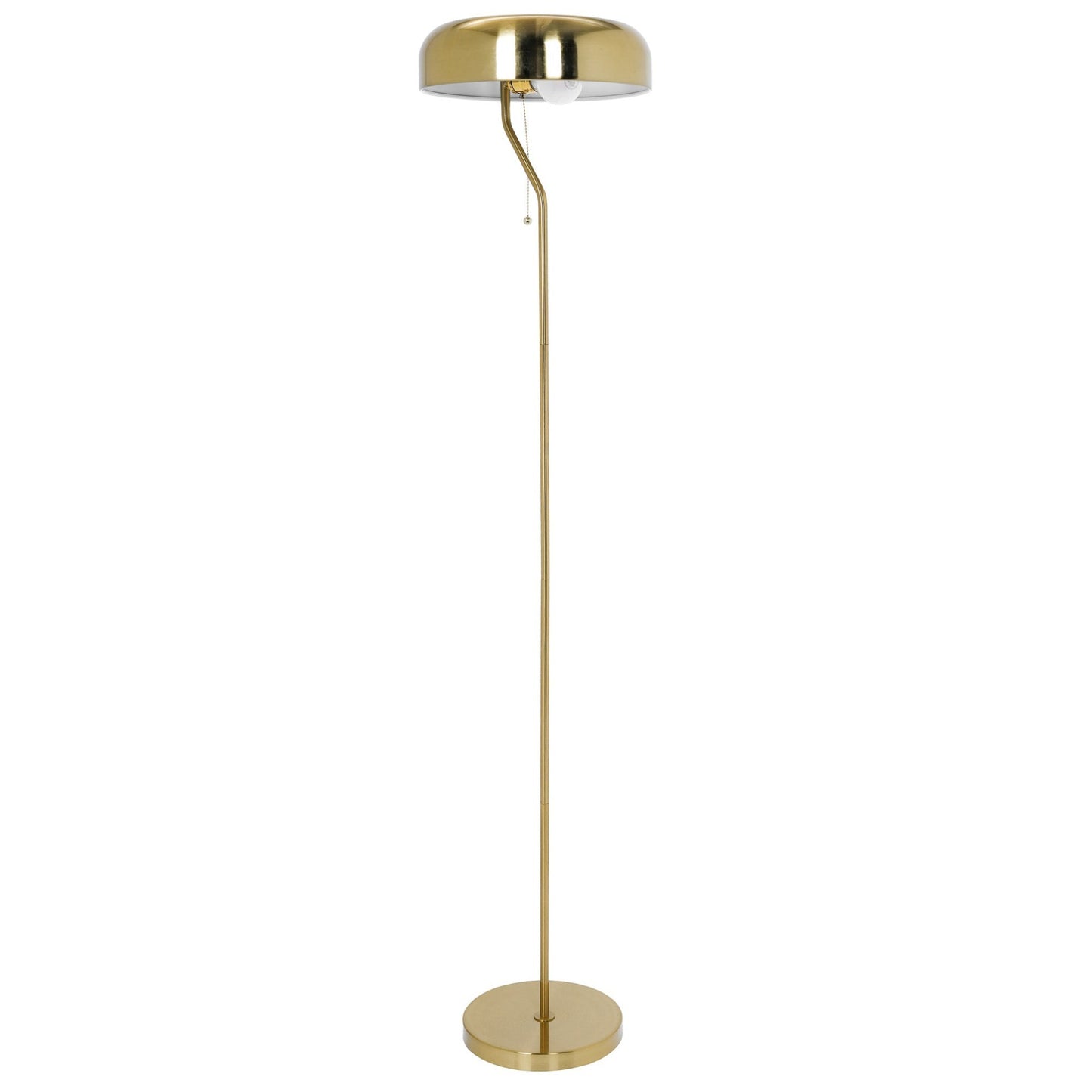Spectra Gold Metal Floor Lamp – 55" Tall Corner Lamp with White Inner Dome Shade