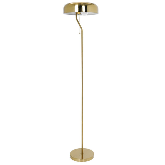 Spectra Gold Metal Floor Lamp – 55" Tall Corner Lamp with White Inner Dome Shade