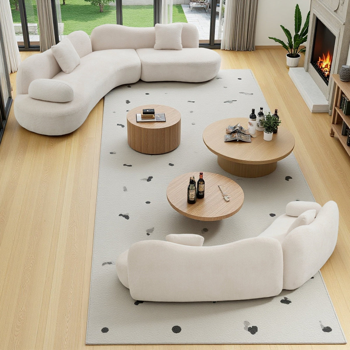 Meryl Curved Boucle Sofa