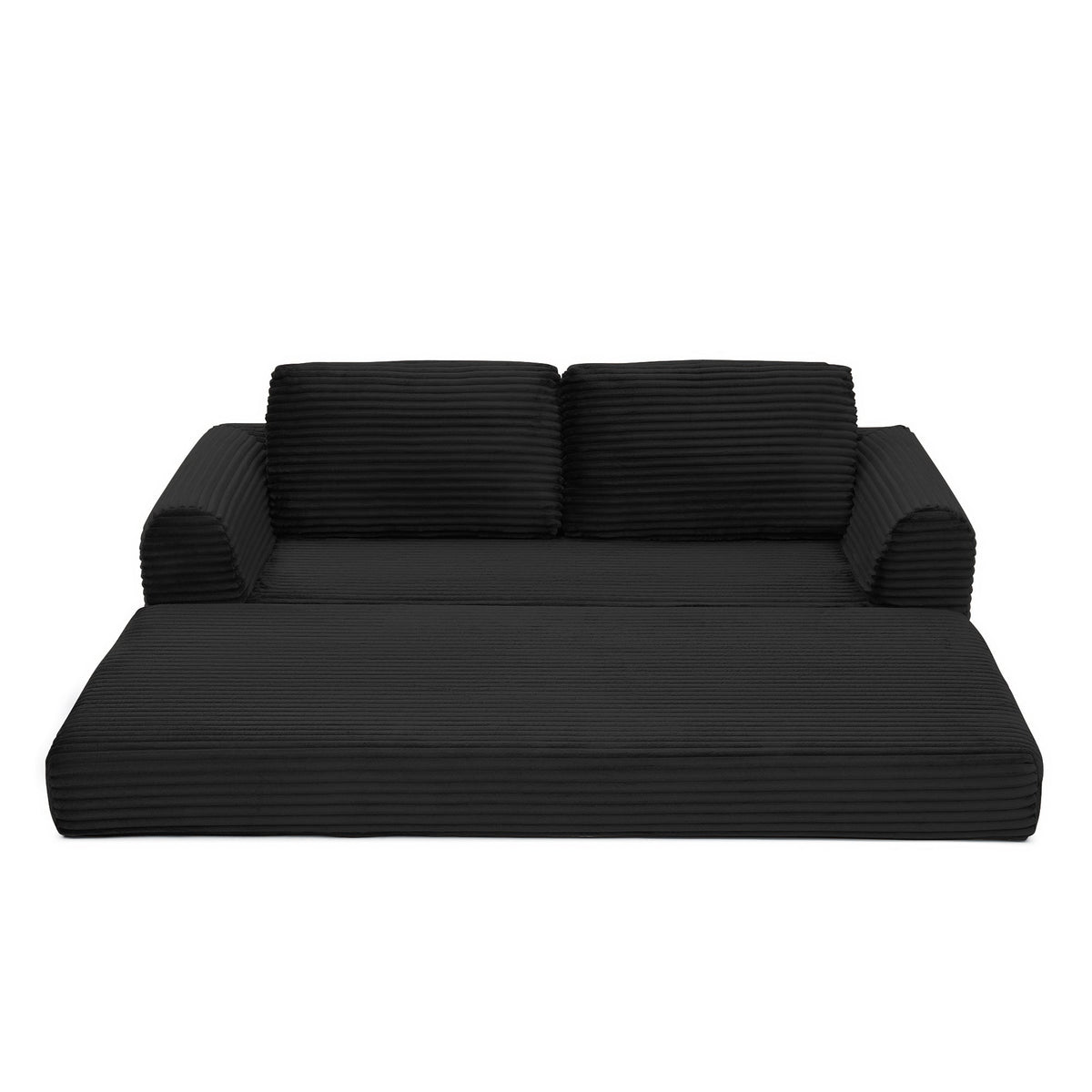 Dunbar Corduroy Folding Sofa Bed Black