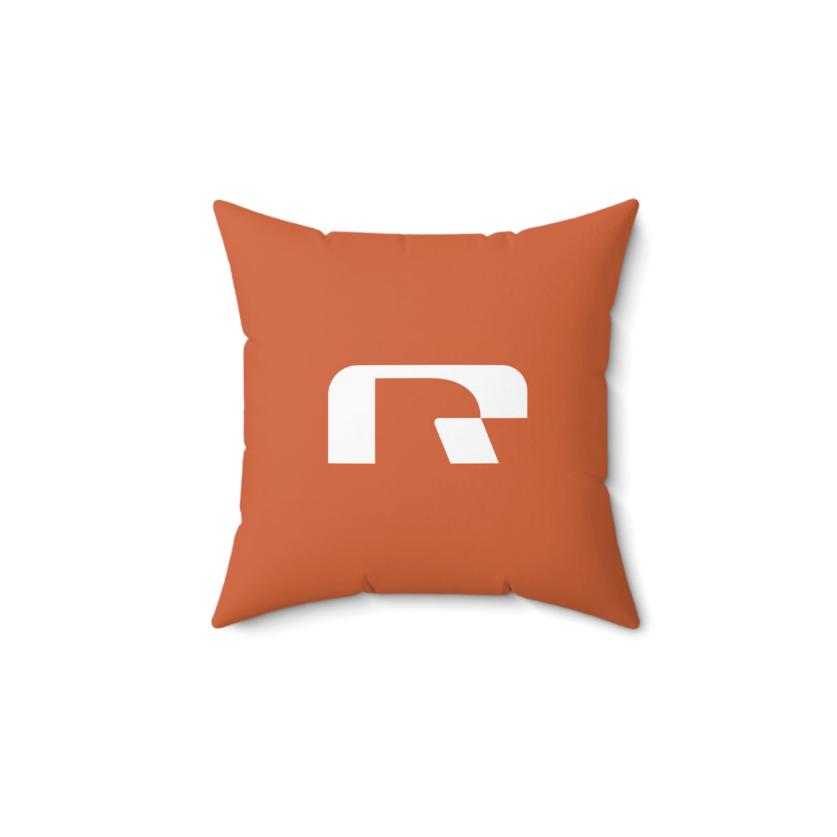 Orange Polyester Pillow Revel Logo (4 Sizes) - Spun Polyester Square Throw Pillow with contemporary design.