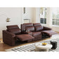 118" Modular Leather Recliner Sectional Sofa – 3-seat Power Reclining Sofa with Cup Holders in a stylish living room setting.