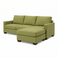 Damon L-Shaped Sectional Sofa – 120" Chaise Sectional in Fabric & Velvet - Notion Appletini - Fabric (7)